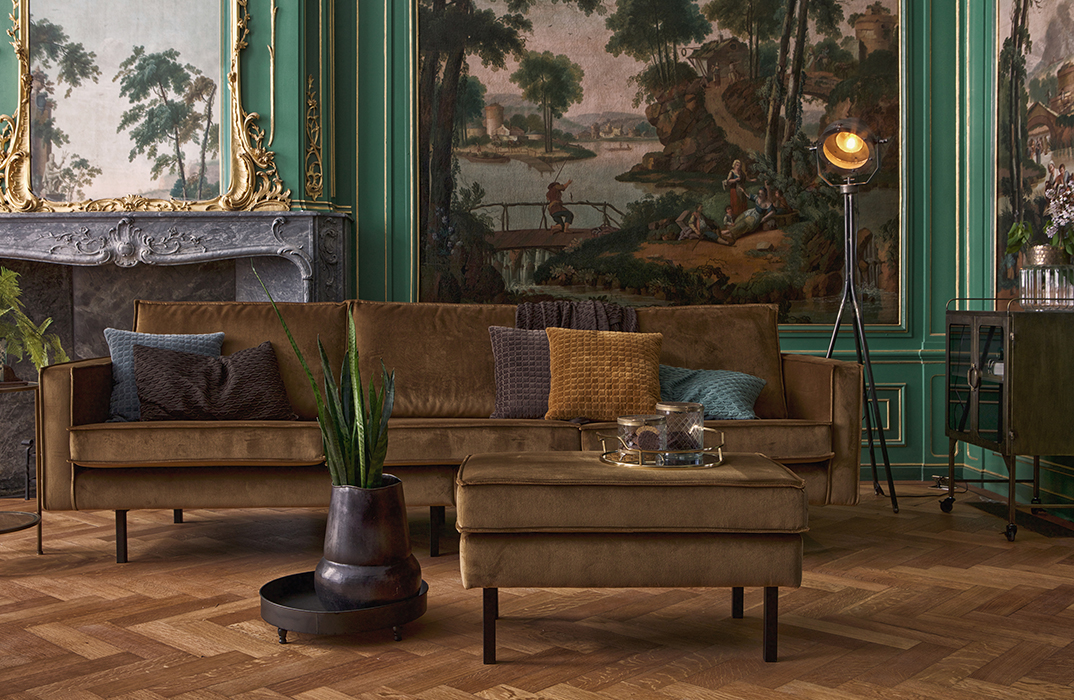 BePureHome Rodeo zamatový ottoman