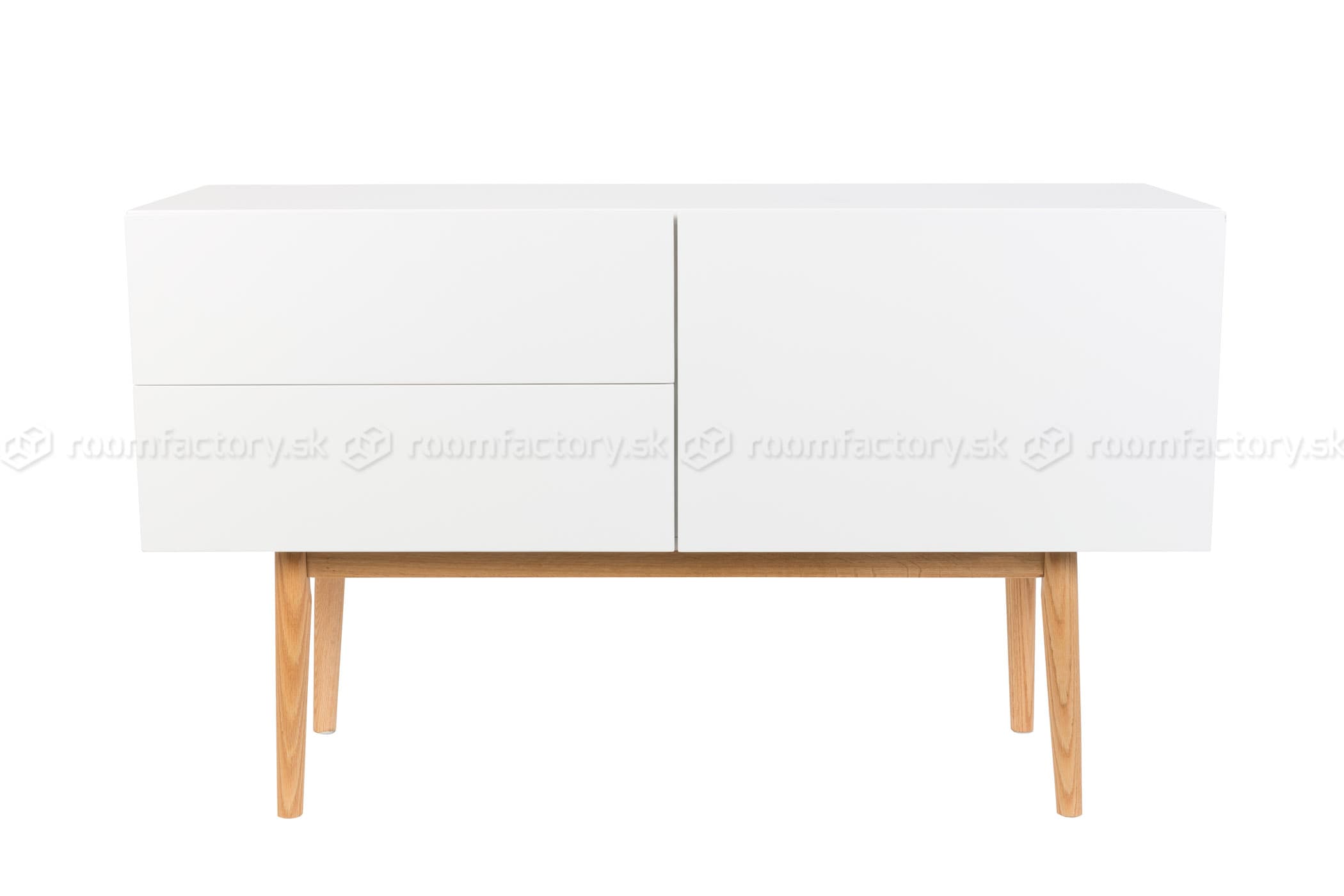 Zuiver High On Wood 2DR 1DO biela lesklá komoda 6