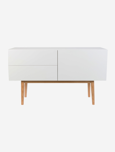 Zuiver High On Wood 2DR 1DO biela lesklá komoda