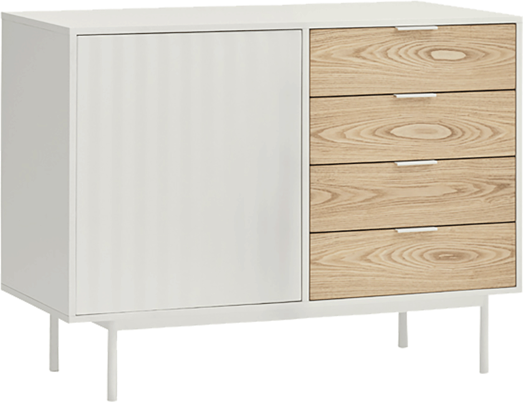 Teulat Sierra drevená komoda so zásuvkami - Biela - 108 cm