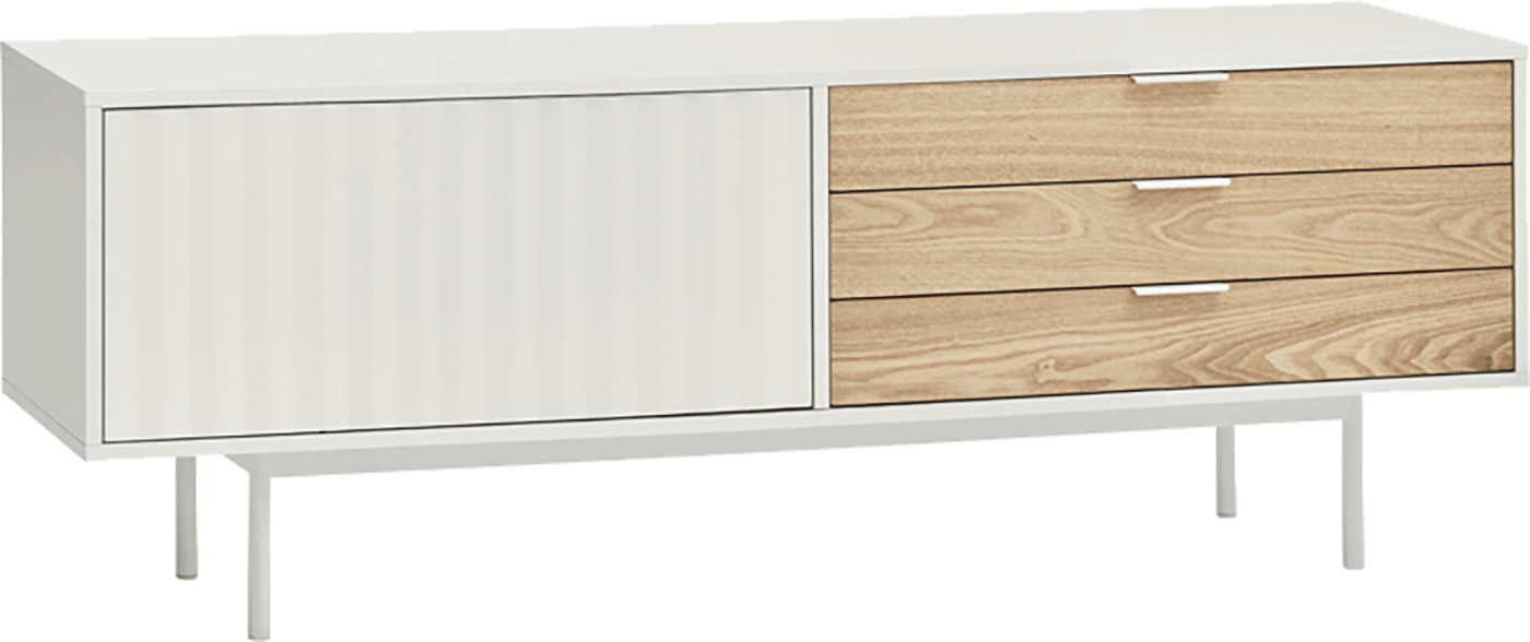 Teulat Sierra skrinka pod tv so zásuvkami - Biela - 140 cm
